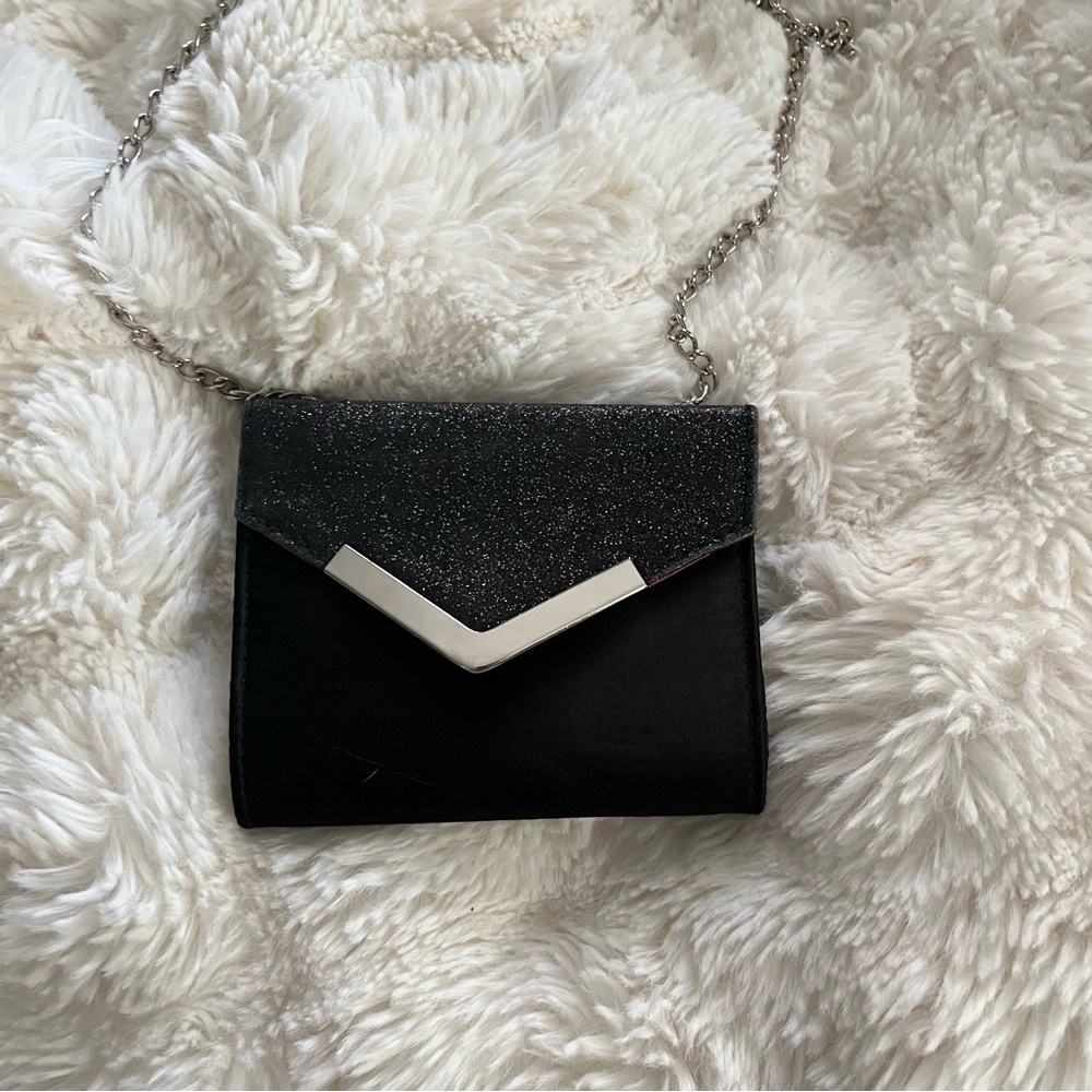 Payless Black and Silver Clutch